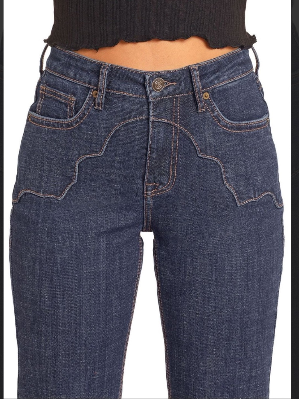 Rock & Roll High Rise Denim Modest Bootcut western yoke Jeans 30x32